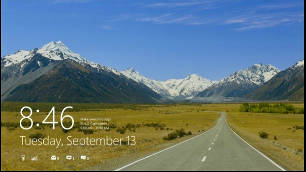 Windows 8 login screen