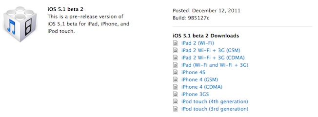 iOS 5 beta 2 change log