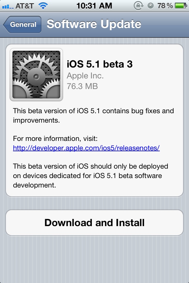 iOS 5.1 beta 3