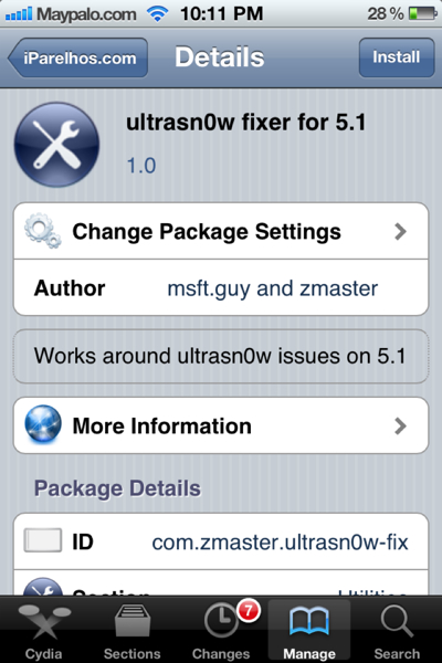 Ultrasnow fixer iOS 5.1 logo