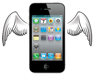 iPhone with wings