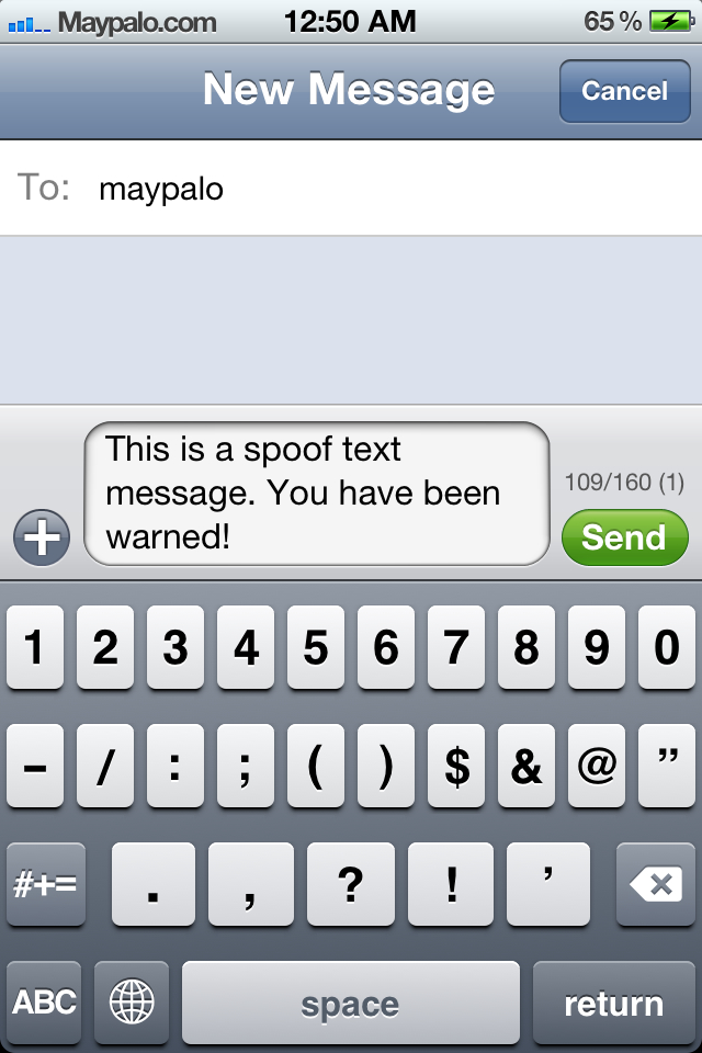 Spoof messages appear as a normal SMS but when you reply it goes to an unknown sender!