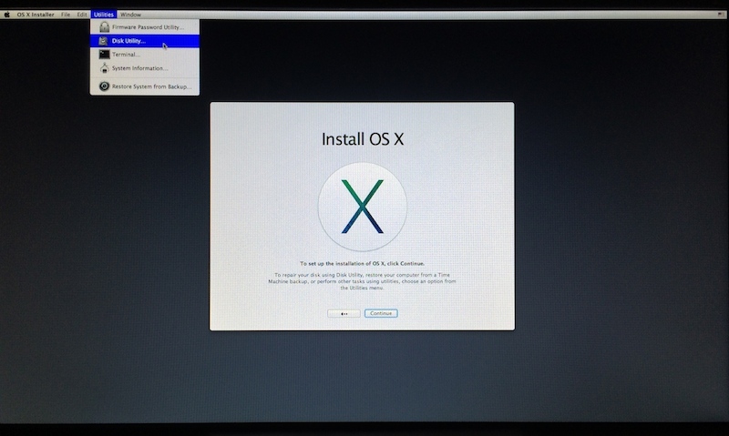 OS X disk utility
