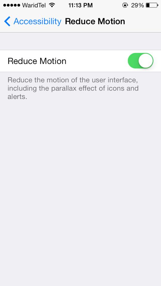reduce motion iOS 7